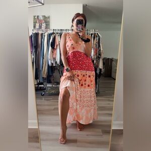 PAISLEY FLORAL PATCH MAXI DRESS